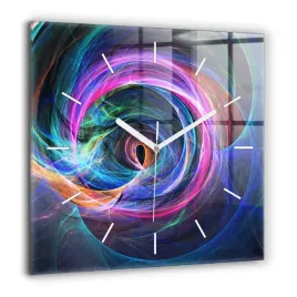 minimalistyczny-zegar-szklany-scienny-z-nadrukiem-kolorowy-fraktal-60x60-cm
