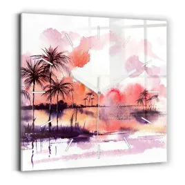 wiszacy-kwadratowy-zegar-szklany-z-nadrukiem-tropikalny-krajobraz-30x30-cm
