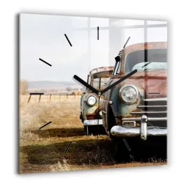 kwadratowy-zegar-szklany-designerski-z-grafika-stare-samochody-xxl-60x60-cm