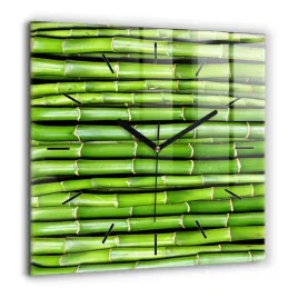 minimalistyczny-zegar-szklany-scienny-z-nadrukiem-bambus-azjatycki-60x60-cm