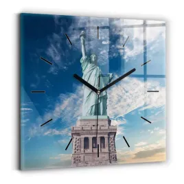 designerski-foto-zegar-szklany-do-wnetrz-statua-wolnosci-nowy-jork-30x30-cm