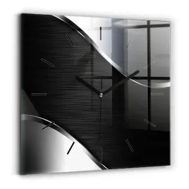 zegar-szklany-do-salonu-ze-stylowym-nadrukiem-czarno-srebrne-linie-30x30-cm