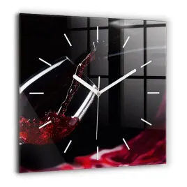 kwadratowy-foto-zegar-szklany-scienny-do-biura-czerwone-wino-xxl-60x60-cm
