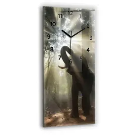 wiszacy-pionowy-zegar-szklany-ze-stylowym-nadrukiem-slon-w-dzungli-30x60-cm