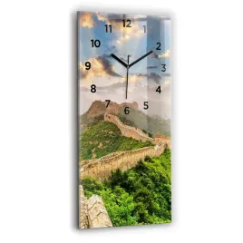 minimalistyczny-pionowy-zegar-szklany-scienny-wielki-mur-chinski-30x60-cm