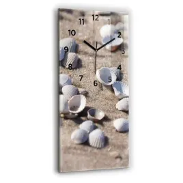 elegancki-pionowy-foto-zegar-szklany-na-sciane-muszelki-na-plazy-30x60-cm