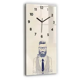 elegancki-pionowy-foto-zegar-szklany-na-sciane-mezczyzna-z-broda-30x60-cm