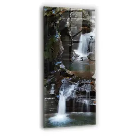 nowoczesny-foto-zegar-szklany-na-sciane-wodospad-i-skaly-islandii-30x60-cm