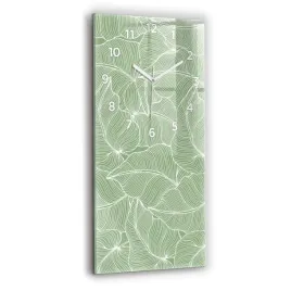duzy-pionowy-foto-zegar-szklany-do-mieszkania-liscie-natura-wzor-30x60-cm