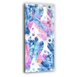 pionowy-zegar-szklany-scienny-do-salonu-ze-wzorem-kolorowe-piora-30x60-cm