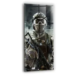 dekoracyjny-zegar-szklany-na-sciane-z-nadrukiem-zolnierz-z-bronia-30x60-cm