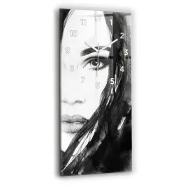 pionowy-zegar-szklany-scienny-do-biura-ze-wzorem-portret-kobiety-30x60-cm