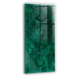 zegar-szklany-do-sypialni-ze-stylowym-nadrukiem-szmaragdowa-sciana-30x60-cm