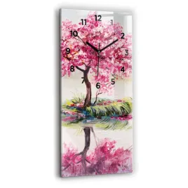 elegancki-pionowy-zegar-szklany-na-sciane-z-grafika-mozaika-drzewa-30x60-cm