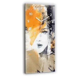 ladny-pionowy-zegar-szklany-na-sciane-portret-kobiety-abstrakcja-30x60-cm