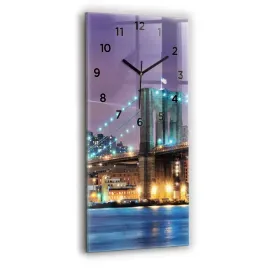 pionowy-zegar-szklany-scienny-ze-wzorem-brooklyn-most-i-east-river-30x60-cm