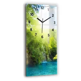 designerski-pionowy-foto-zegar-szklany-do-wnetrz-krajobraz-laguny-30x60-cm