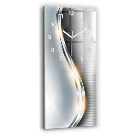 pionowy-foto-zegar-szklany-do-kuchni-na-sciane-metalowa-abstrakcja-30x60-cm