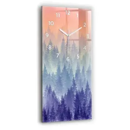 pionowy-zegar-szklany-scienny-do-nowoczesnych-wnetrz-las-we-mgle-30x60-cm