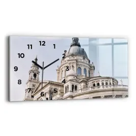 zegar-szklany-do-kuchni-na-sciane-ze-wzorem-bazylika-sw-szczepana-60x30-cm