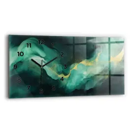 poziomy-zegar-szklany-ozdobny-ze-stylowym-nadrukiem-zielony-marmur-60x30-cm