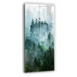 nowoczesny-pionowy-zegar-szklany-na-sciane-z-nadrukiem-mglisty-las-30x60-cm