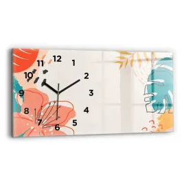 zegar-szklany-do-sypialni-ze-stylowym-nadrukiem-hawajskie-rosliny-60x30-cm