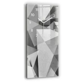 zegar-szklany-do-sypialni-z-grafika-szara-geometryczna-abstrakcja-30x60-cm