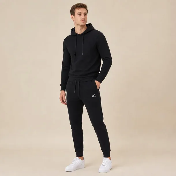 Calvin Klein damskie spodnie dresowe czarne z haftowanym logo i bawełną rozmiar L