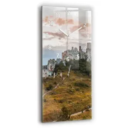 scienny-pionowy-zegar-szklany-z-nadrukiem-zamek-spiski-na-slowacji-30x60-cm