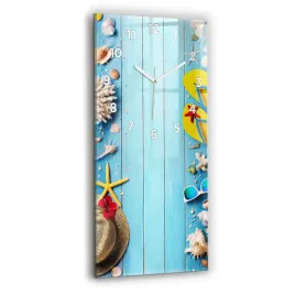 zegar-szklany-nowoczesny-ze-stylowym-nadrukiem-akcesoria-plazowe-30x60-cm