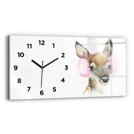 designerski-poziomy-zegar-szklany-do-wnetrz-z-grafika-jelen-lesny-60x30-cm