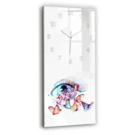 designerski-zegar-szklany-do-wnetrz-ze-wzorem-kolorowe-oko-motyle-30x60-cm