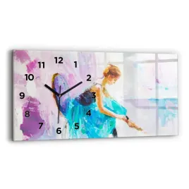 zegar-szklany-scienny-do-biura-ze-wzorem-przygotowanie-baletnicy-60x30-cm