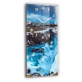 foto-zegar-szklany-scienny-do-salonu-wodospad-gullfoss-na-islandii-30x60-cm