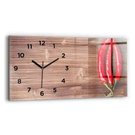 poziomy-zegar-szklany-dekoracyjny-ze-stylowym-nadrukiem-papryczki-60x30-cm