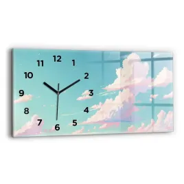 poziomy-zegar-szklany-dekoracyjny-ze-wzorem-pastelowy-kolor-nieba-60x30-cm
