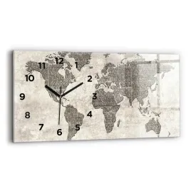 zegar-szklany-do-kuchni-na-sciane-z-nadrukiem-mapa-swiata-gazeta-60x30-cm