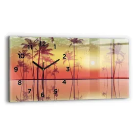 poziomy-zegar-szklany-scienny-do-salonu-ze-wzorem-tropikalne-palmy-60x30-cm