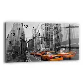 zegar-szklany-scienny-ze-stylowym-nadrukiem-manhattan-i-taksowki-60x30-cm