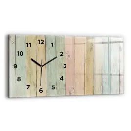 poziomy-zegar-szklany-scienny-do-salonu-z-nadrukiem-kolorowe-deski-60x30-cm