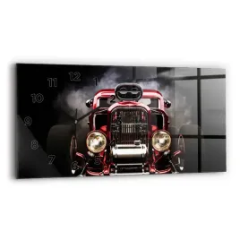szklany-poziomy-zegar-scienny-z-nadrukiem-stary-zabytkowy-samochod-60x30-cm