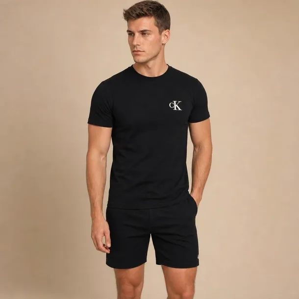 Calvin Klein koszulka męska czarna z nadrukiem logo CK rozmiar L | Idealne na lato!