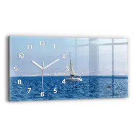 zegar-szklany-nowoczesny-ze-stylowym-nadrukiem-jacht-na-teneryfie-60x30-cm