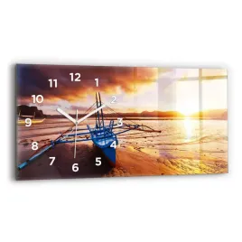 scienny-zegar-szklany-do-nowoczesnych-wnetrz-lodka-i-zachod-slonca-60x30-cm
