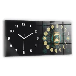 elegancki-foto-zegar-szklany-na-sciane-fazy-ksiezyca-i-klepsydra-60x30-cm