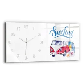 poziomy-zegar-szklany-do-kuchni-ze-wzorem-samochod-i-napis-surfing-60x30-cm