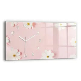 zegar-szklany-dekoracyjny-ze-stylowym-nadrukiem-kwiaty-stokrotki-60x30-cm