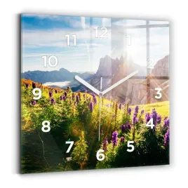 zegar-szklany-scienny-do-salonu-ze-stylowym-nadrukiem-laka-lawenda-30x30-cm