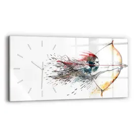minimalistyczny-zegar-szklany-scienny-wojownika-podczas-polowania-60x30-cm